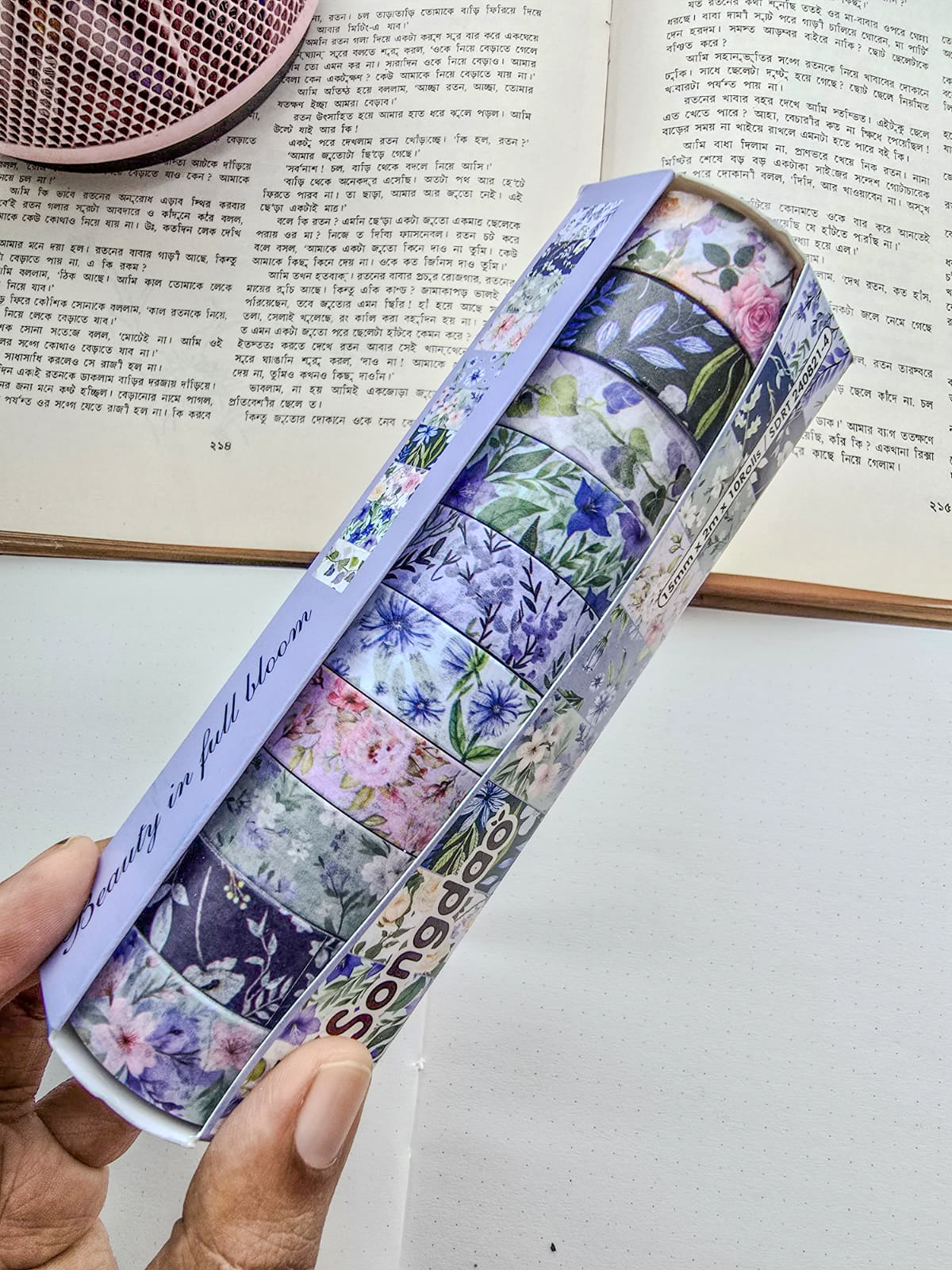 SDRT8214 | Beauty In Full Bloom Colour Full Flowers Washi Tape 10pcs Rolls |15mm×2m×10Rolls
