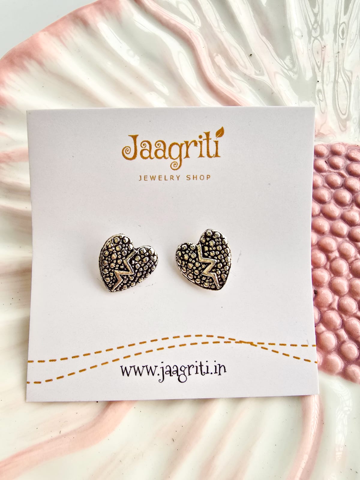 Oxidized Silver -Tone Stud Earrings