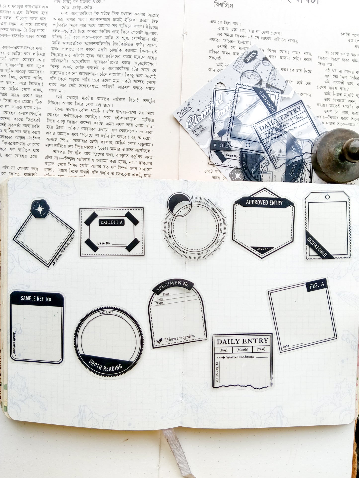 DAZY-401 |Classified Dossier Frame Archive PET Sticker 20Pcs | 40* 60mm
