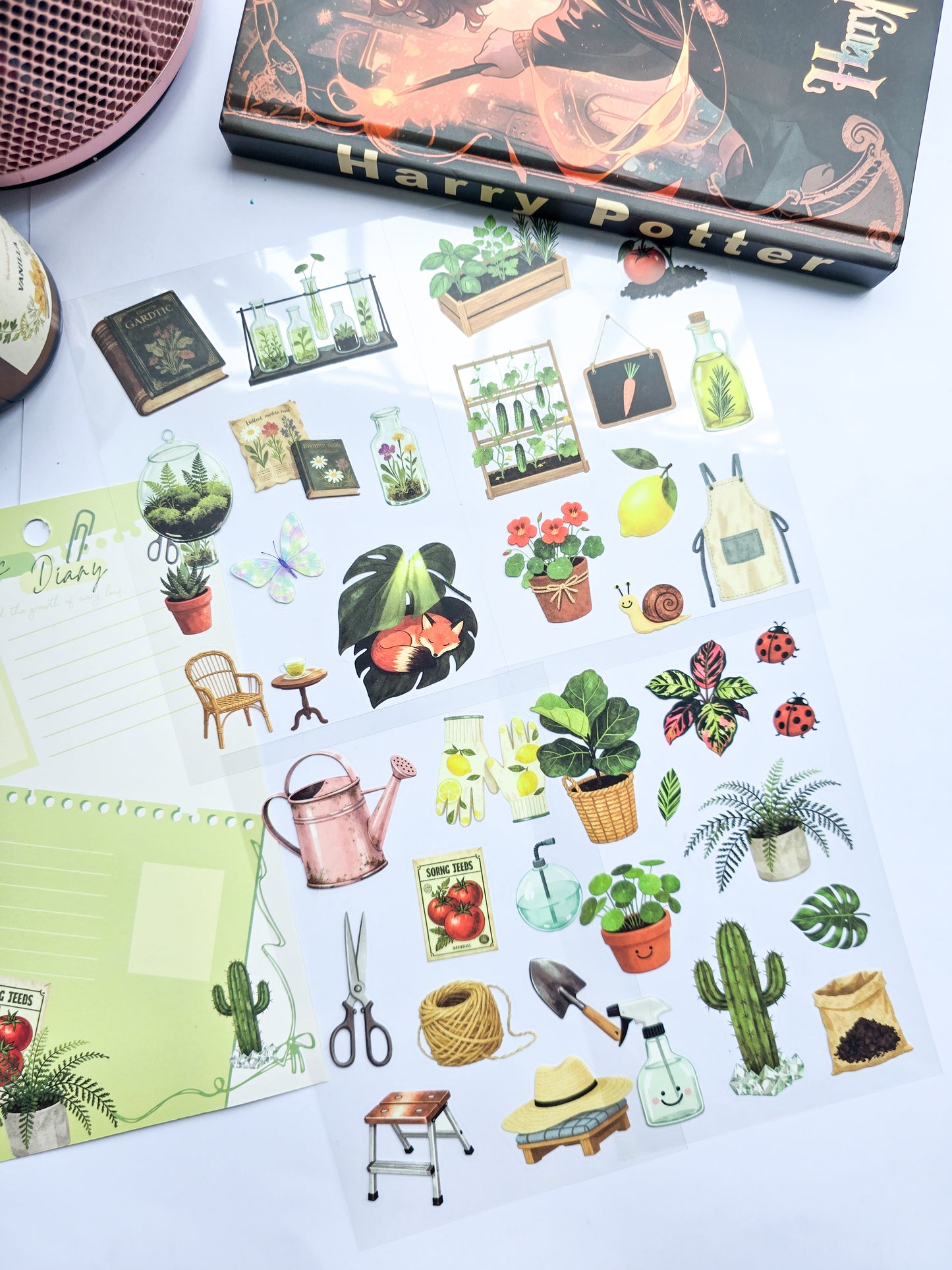 ZJSS-603 | Pre Cut Sticker | Botanic Diary |Record The Growth Of Every Leaf | 4 Pcs | 150*100
