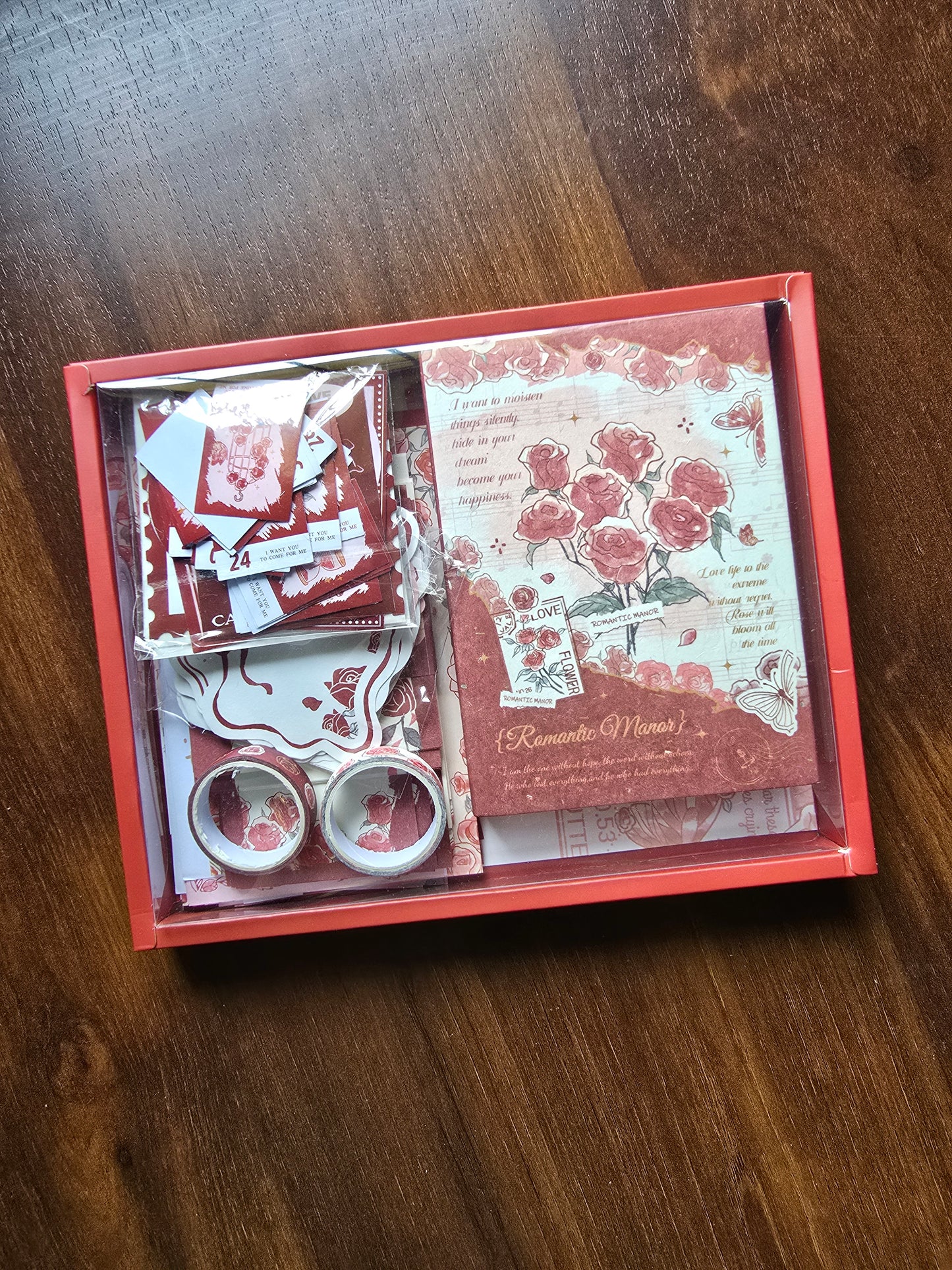 Journal Kit with Notebook| Journal Paper, Ruled Journal, Stickers Combo - Romantic Manor