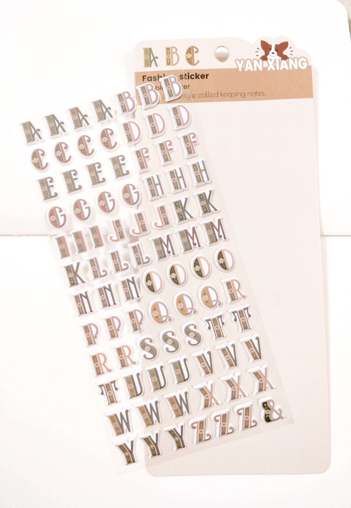 YX-163 |G-9| Alphabet sticker Colourful F 1 Sheet