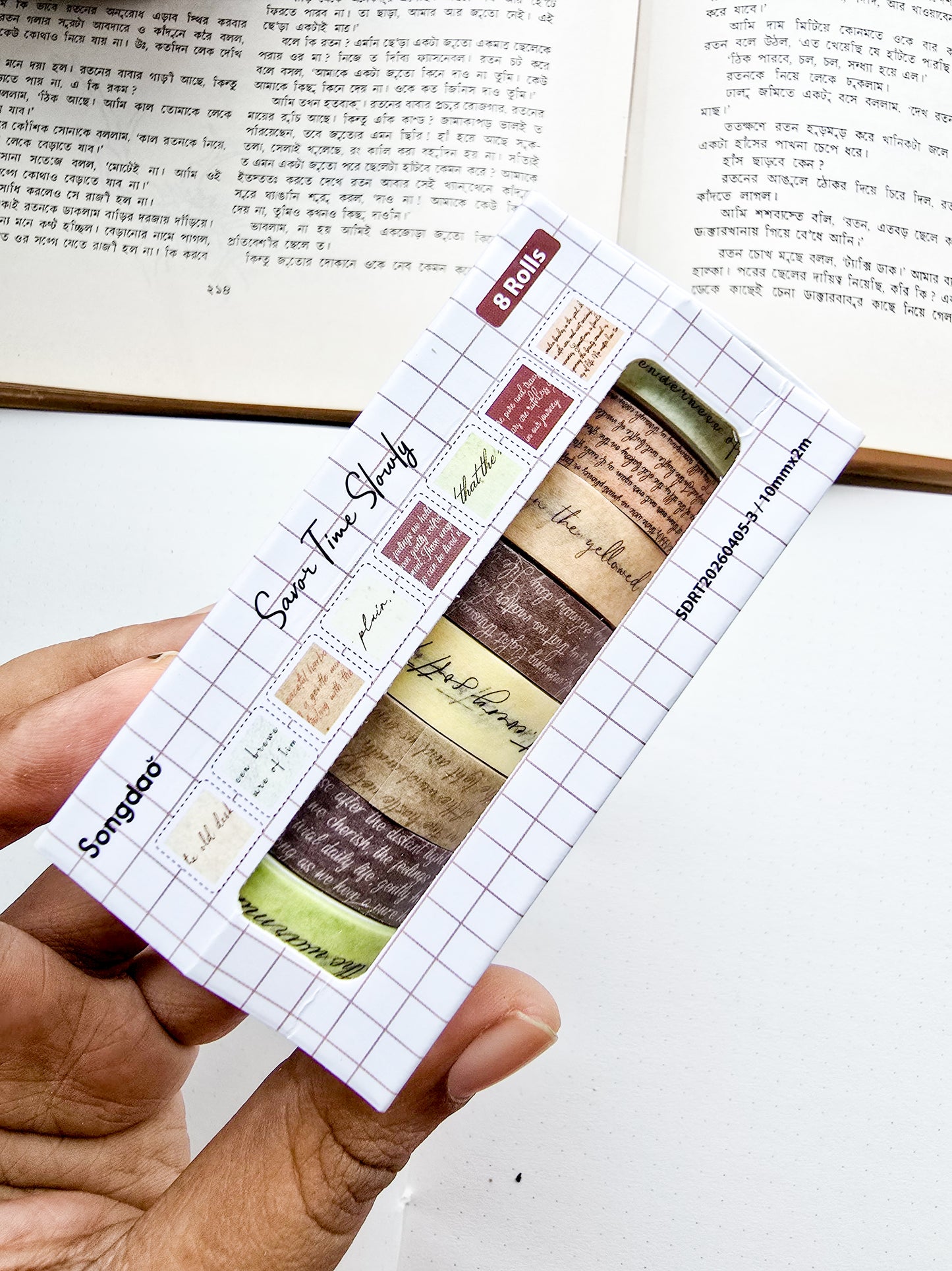 SDRT4055 | Vintage Washi Tape Box Featuring Retro Travel And Newspaper Print Designs 10mm*2m 8 Washi Tape |
