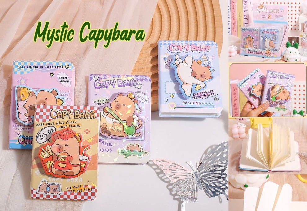 Mini Capybara Spin Diary | Notebook | Random 1 Pc | Plain Pages