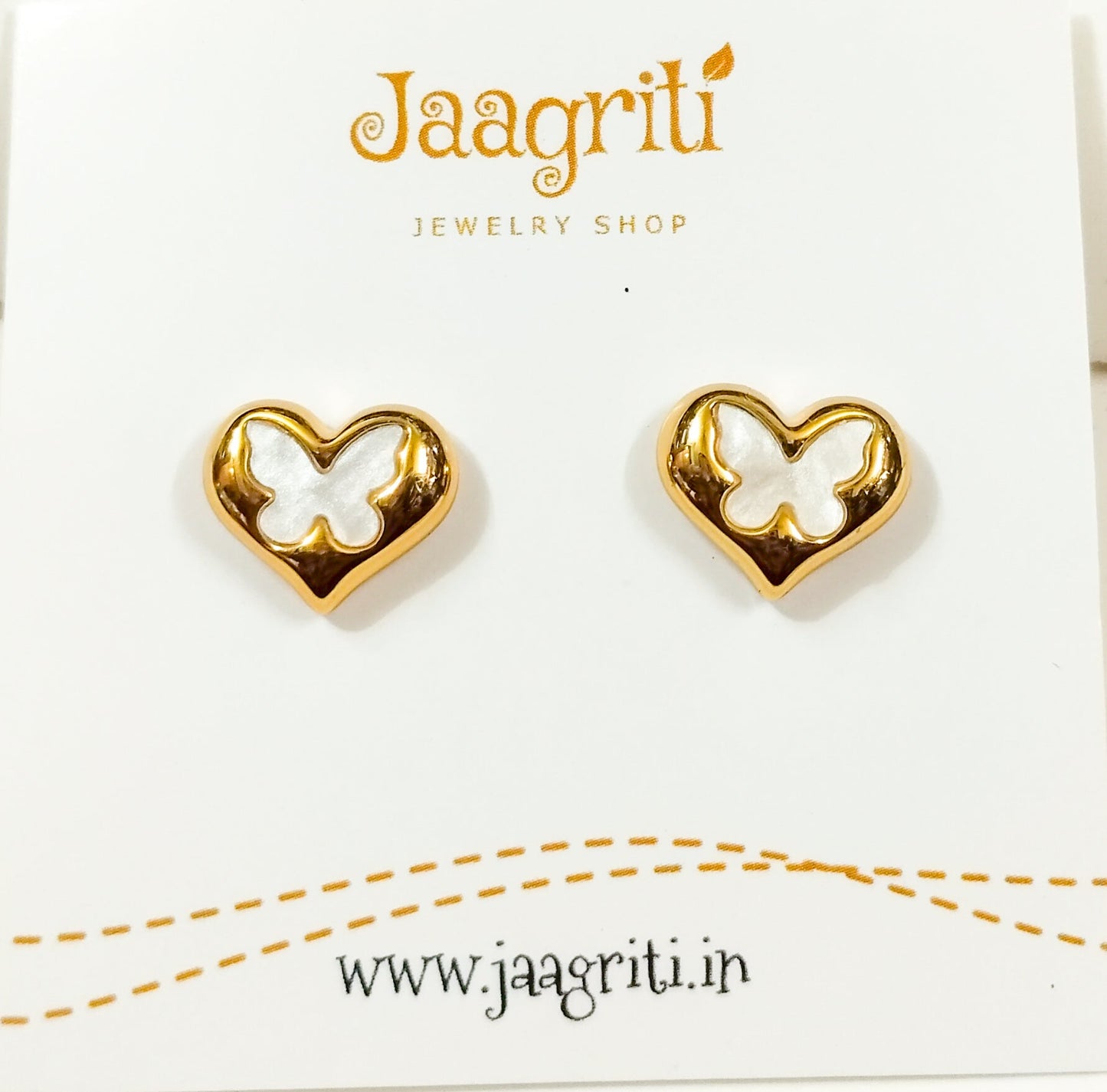 | Cute Korean Earrings | Heart Drip Oil Gold Color Stud Earrings