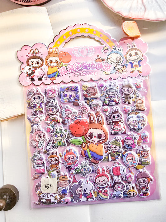 TY |Cute Cartoon / Labubu Sticker | 2 sheets