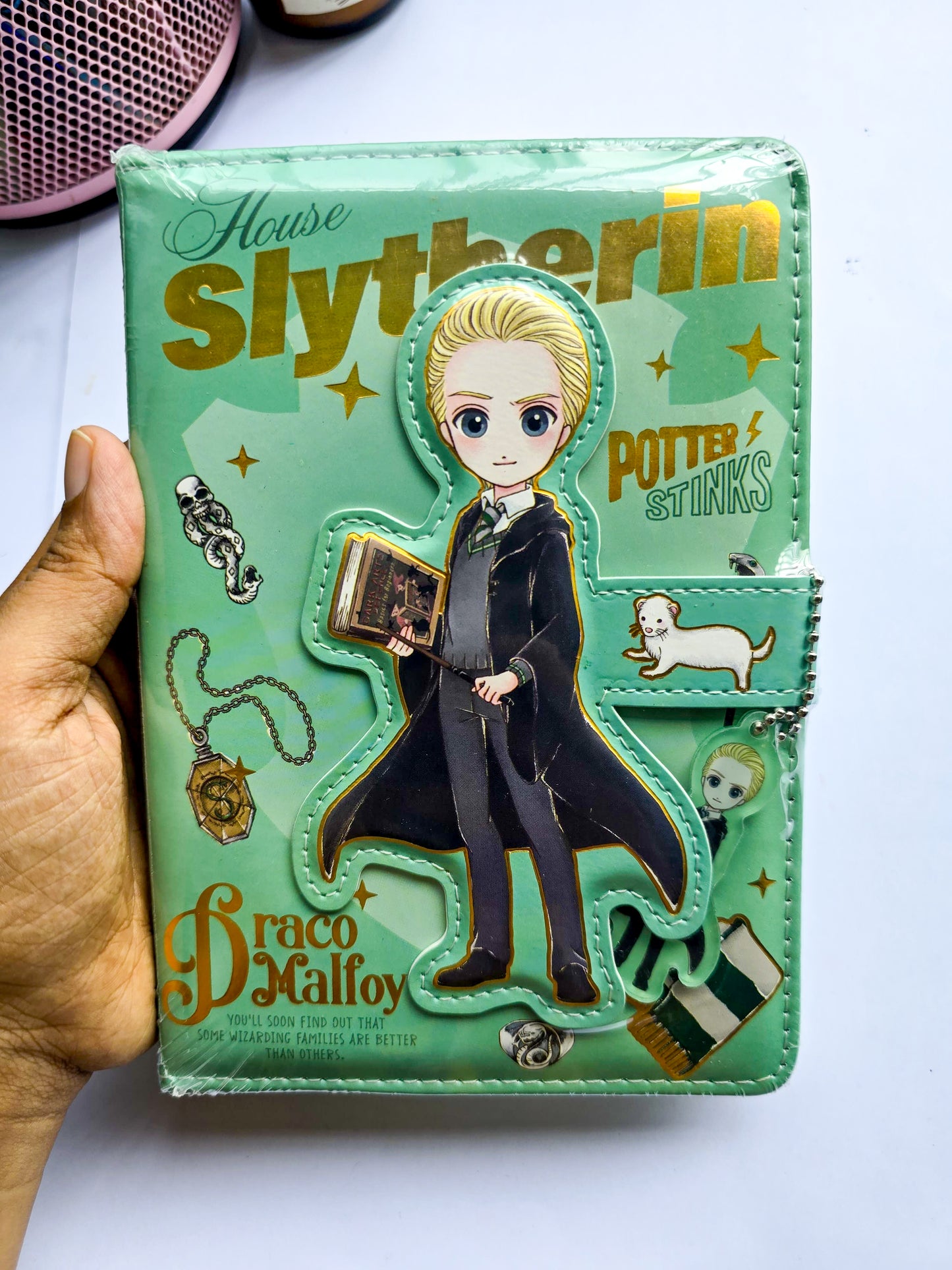 MG26610 | Harry Potter A5-Sized Notebook Featuring a Slytherin House Theme With Draco Malfoy Artwork.