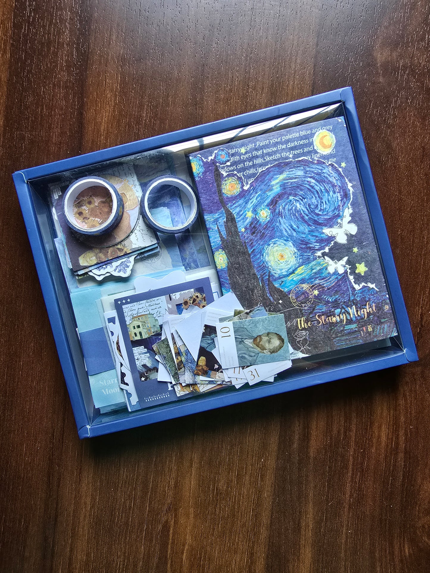 Journal Kit with Notebook| Journal Paper, Ruled Journal, Stickers Combo - The Starry Night