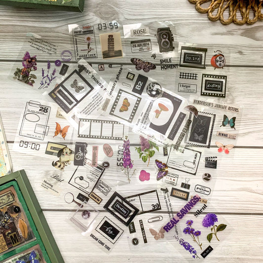 Narrative Poetry | Best Vintage Sticker Collection | 100 pcs PET stickers in each box | 640 stickers Green Box