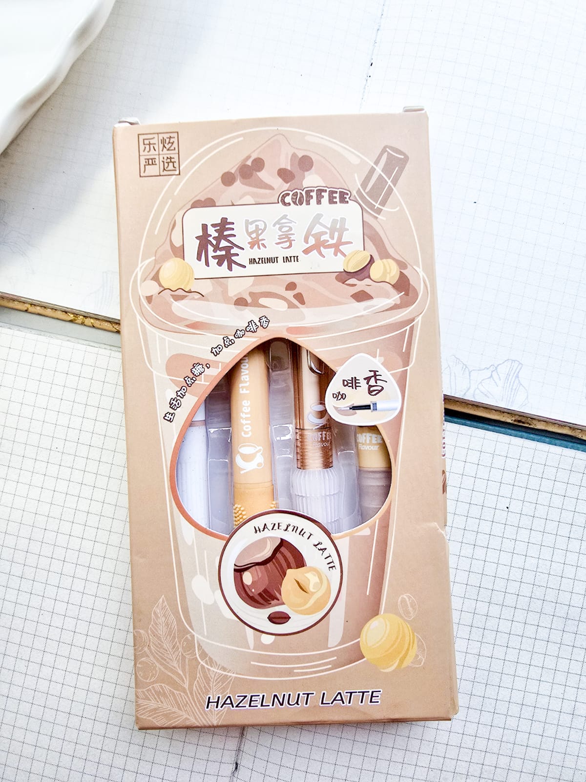 YX1195 | Hazelnut Latte Aesthetic scented Gel Pen Set | 4pcs |