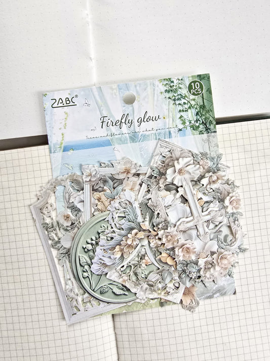 LYSH-604 | Washi Tape Paper| Die Card| Sticker | Vintage Style| 10Pcs | 80*90mm