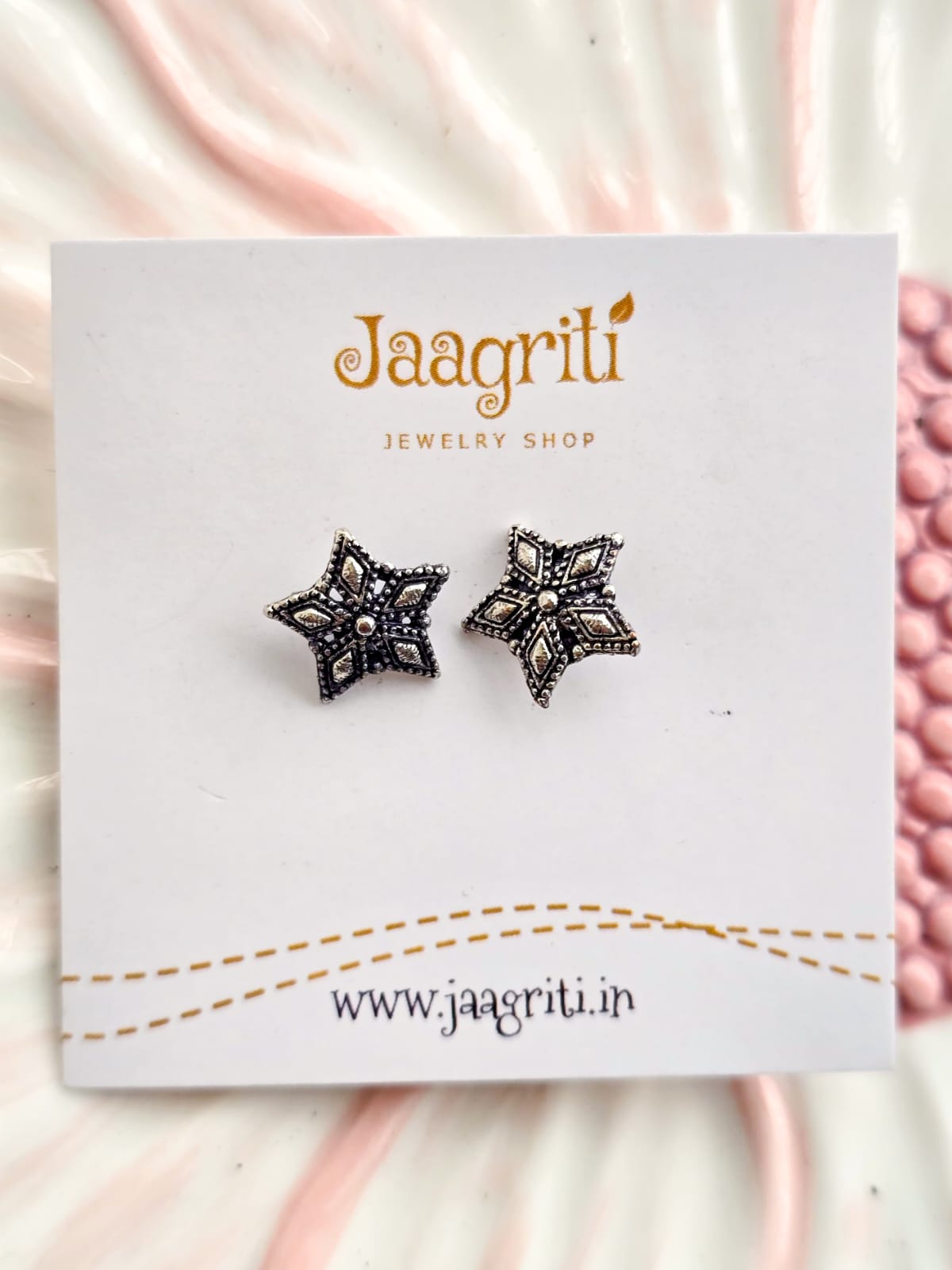 Oxidized Silver -Tone Stud Earrings