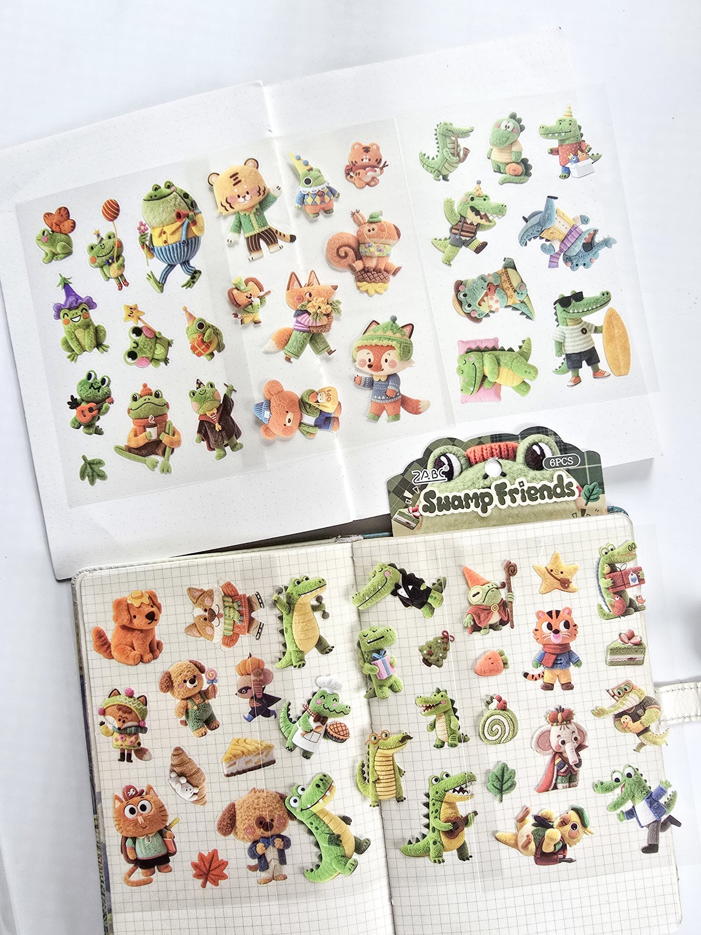 RRMY-403 | Swamp Friends Frog Designs kawaii sticker | 6 Pcs Sticker Sheets |