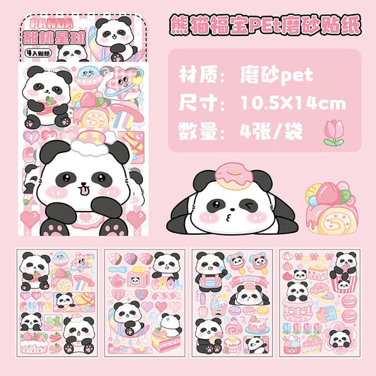 DS-0401|G-9| Panda Translucent Kawaii Sticker| PET | 4 Sheets | 105*180mm