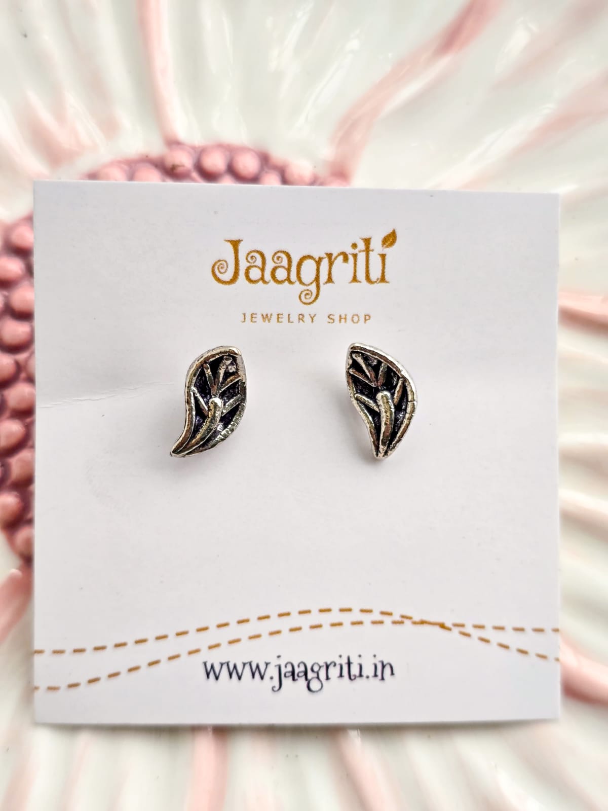Oxidized Silver -Tone Stud Earrings