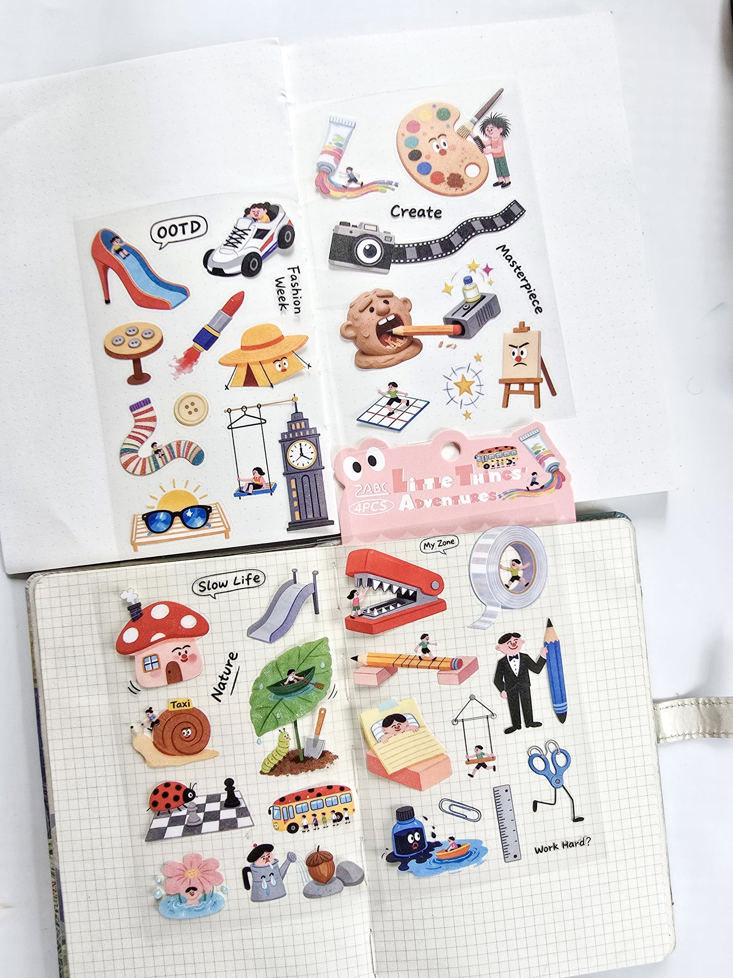 RCGQT-603 | Cartoon Pattern PET Sticker Little Things Adventure | 100*150mm