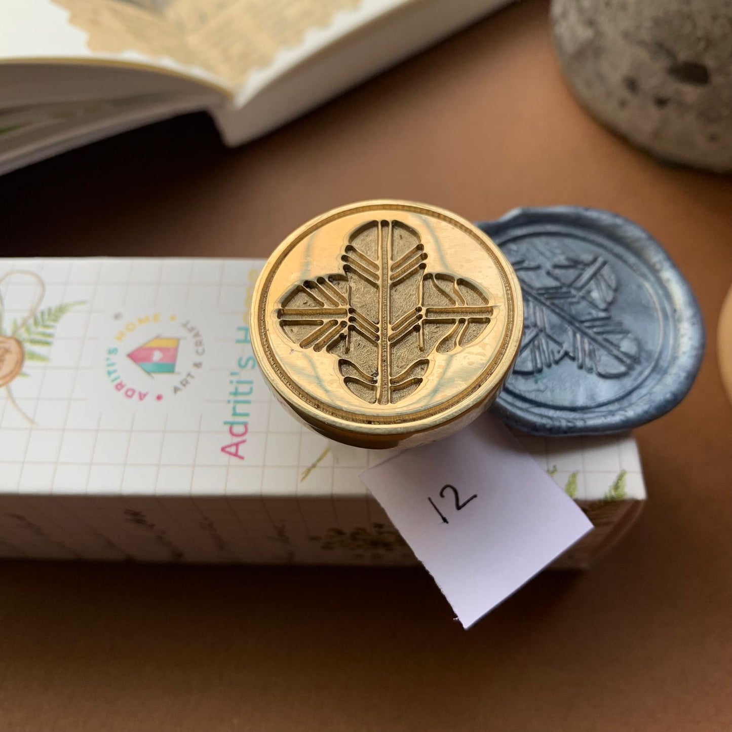 AW12 - Premium Seal Wax Stamp with Wooden Handle | 30mm Diameter