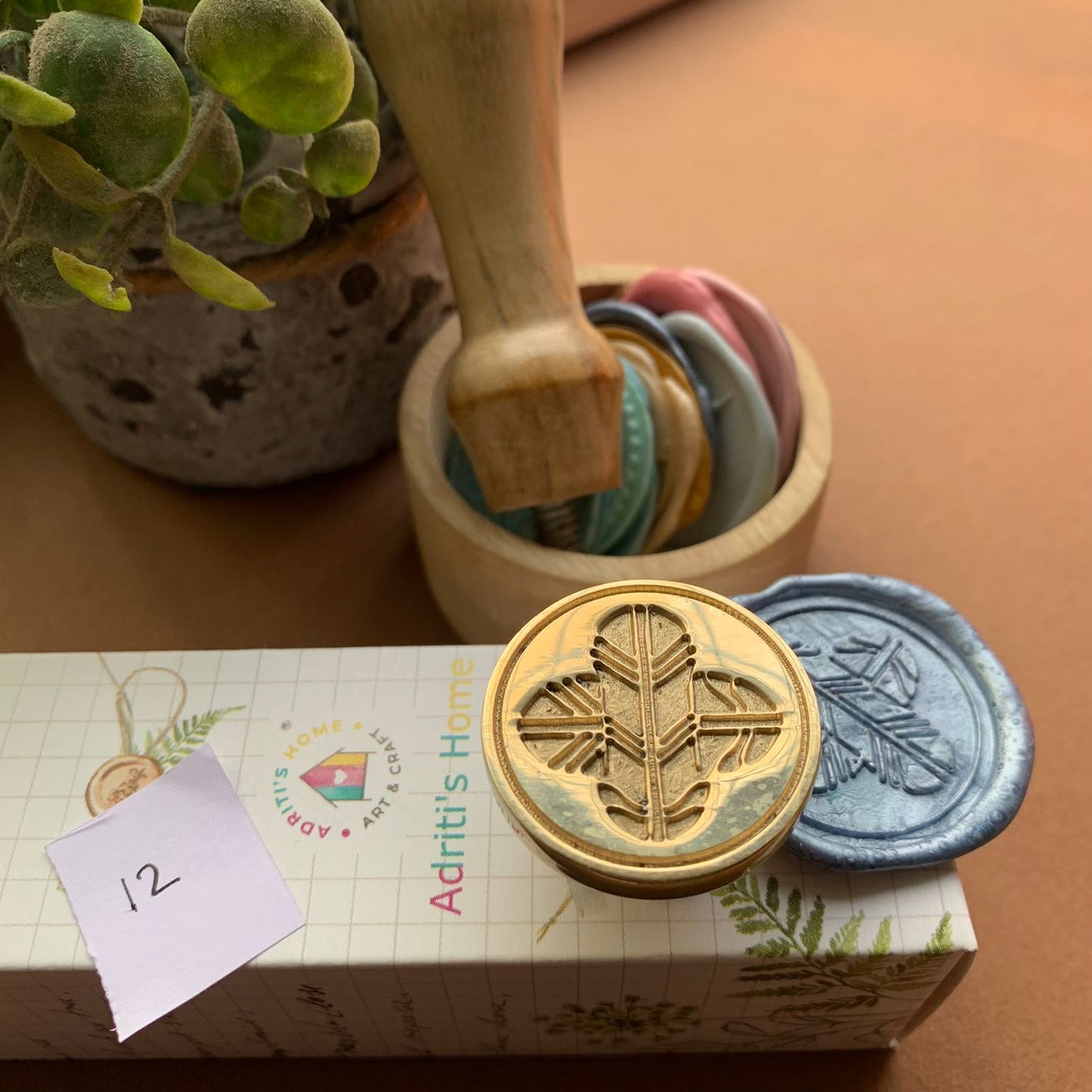 AW12 - Premium Seal Wax Stamp with Wooden Handle | 30mm Diameter