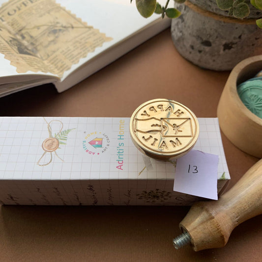 AW13 - Premium Seal Wax Stamp with Wooden Handle | 30mm Diameter