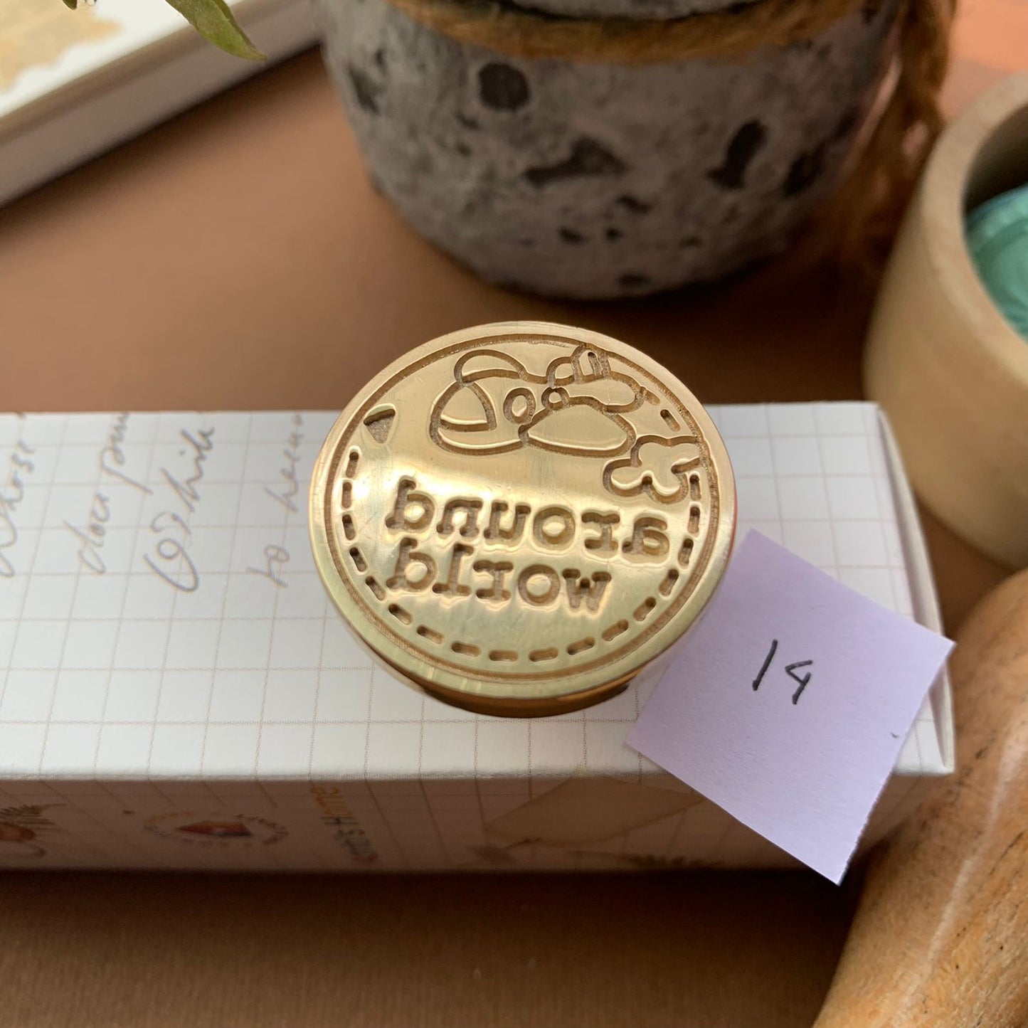 AW14 - Premium Seal Wax Stamp with Wooden Handle | 30mm Diameter