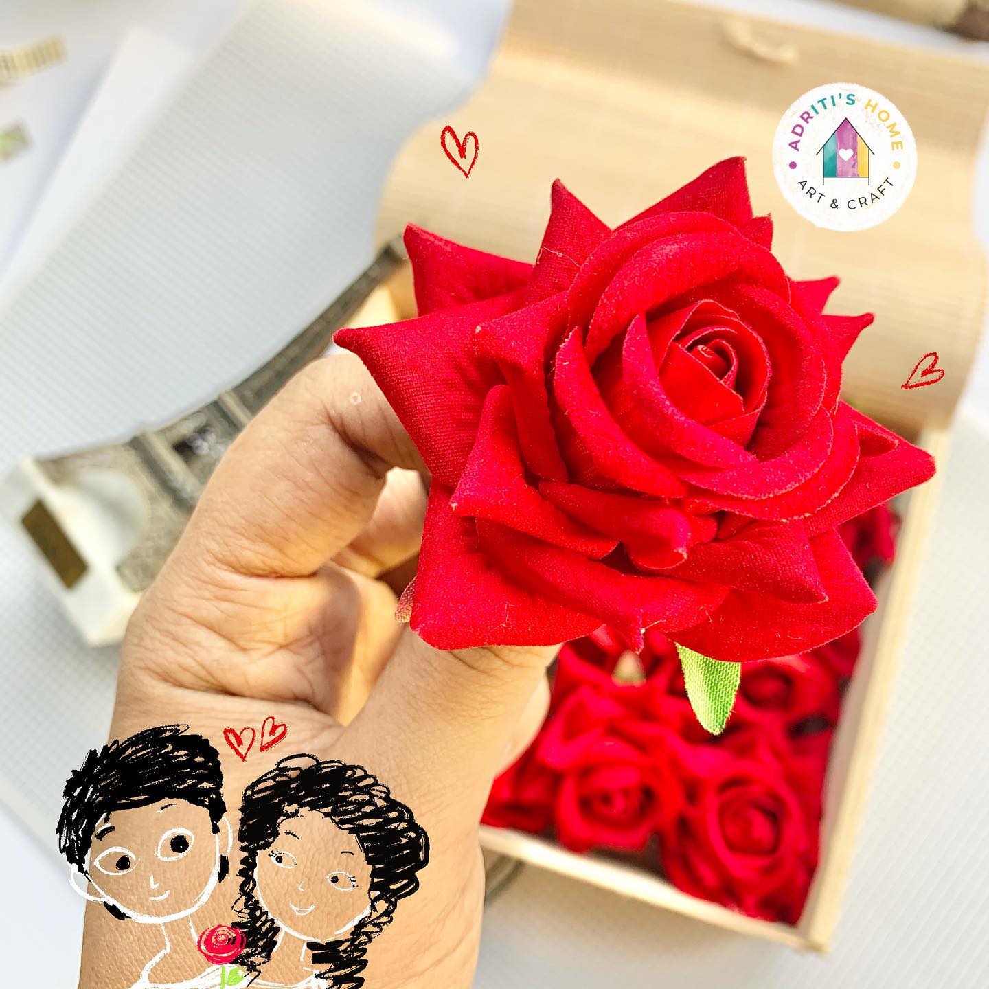 Cloth Flower Red Rose