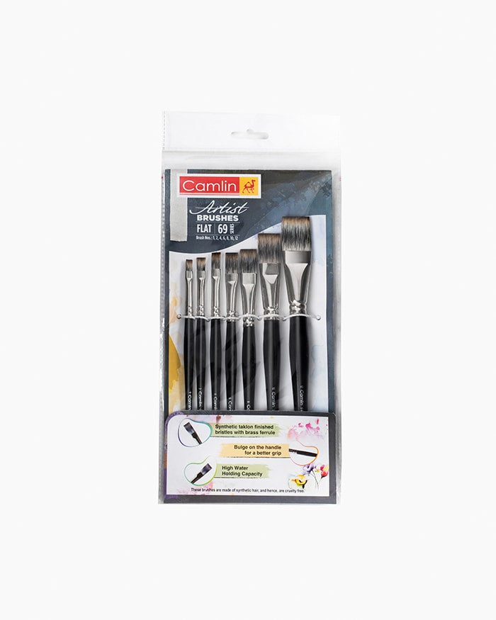Set of 7 Flat Camlin Artist Brushes