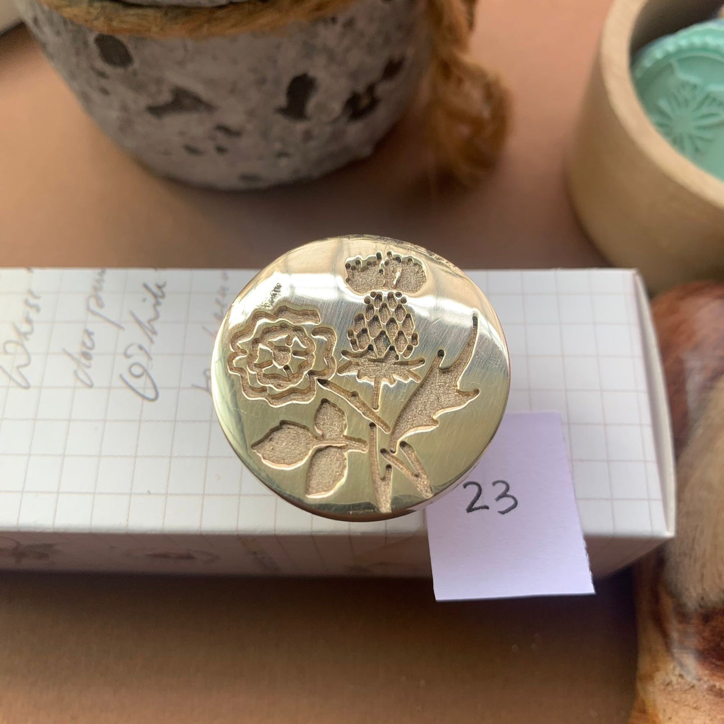 AW23 - Premium Seal Wax Stamp with Wooden Handle | 30mm Diameter