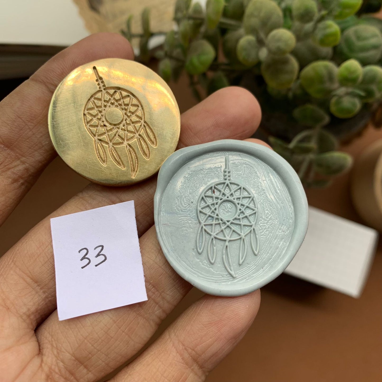AW33 - Premium Seal Wax Stamp with Wooden Handle | 30mm Diameter