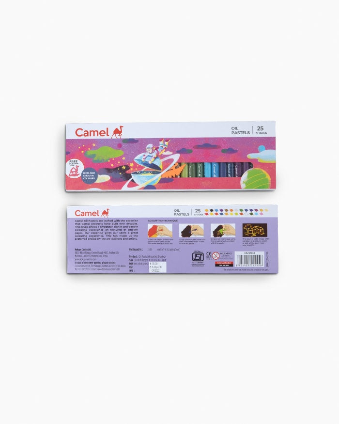 Camel Student Oil Pastels 25 Shades with Free Scraping Tool