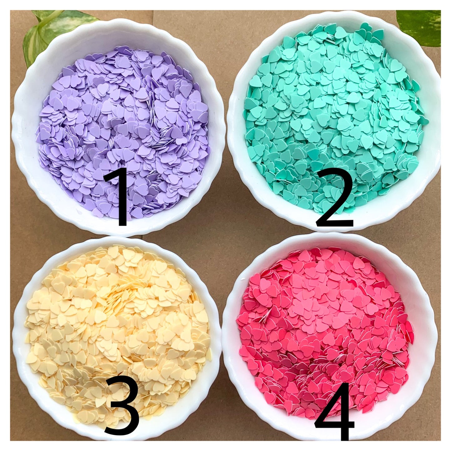 Pastel Heart Sequins 1 Pckt = 10 gms