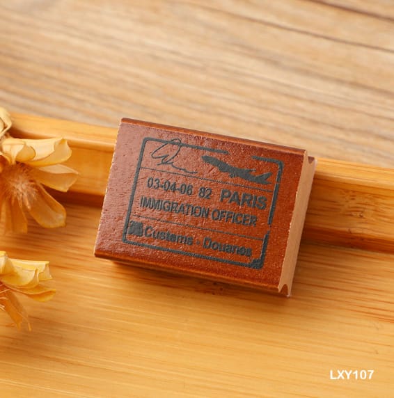 LXY107 - Wooden Vintage Stamp | 1 Pcs | 30x40mm