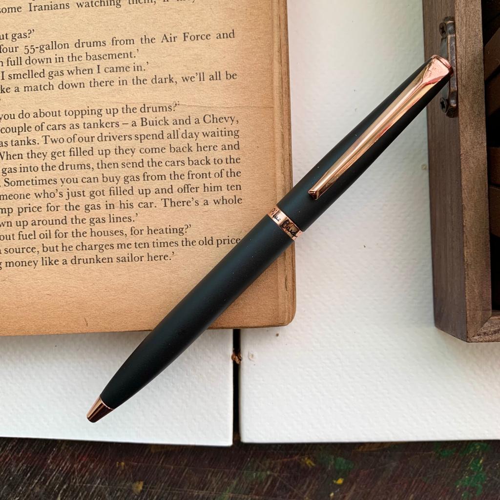 Crest Matt Black Exclusive Ball Pen by pierre cardin PARIS | Blue Ink