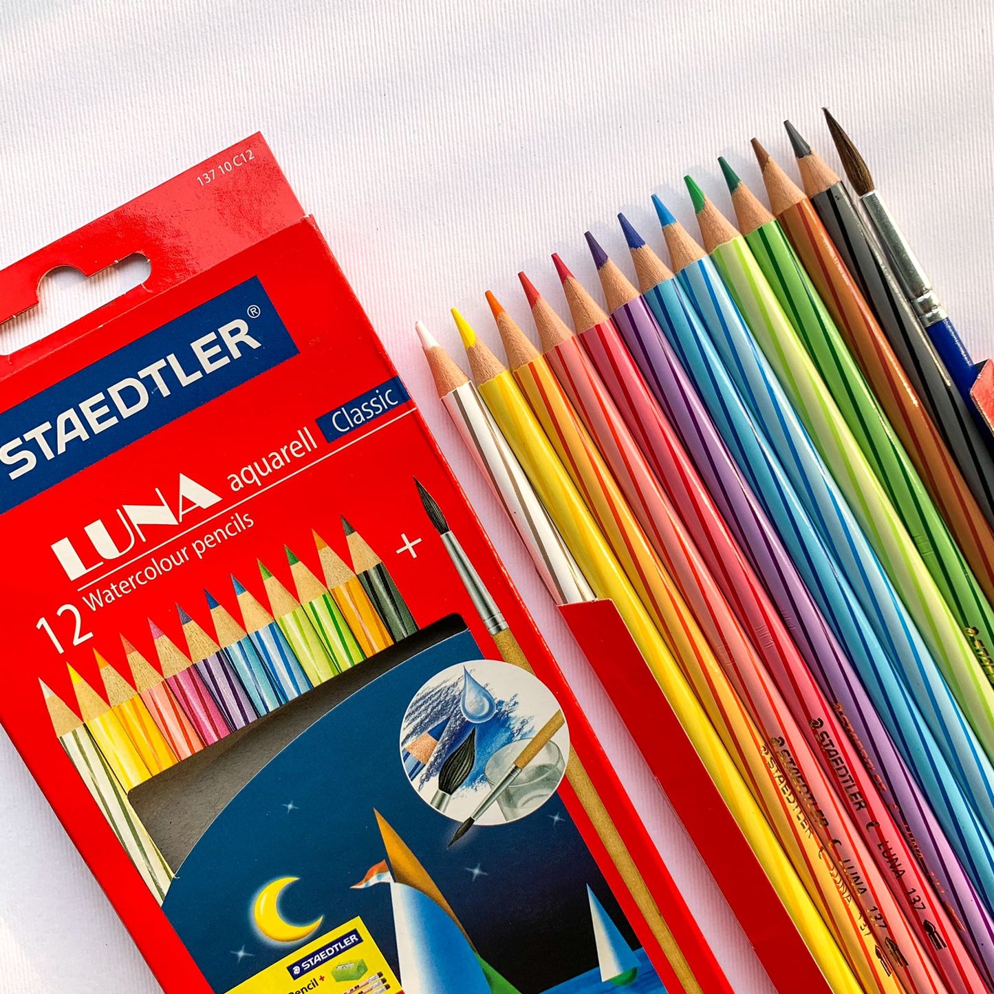 STAEDTLER - 12 Pcs Watercolor Pencil Set with Freebies 3 Pencils + 1 Sharpner
