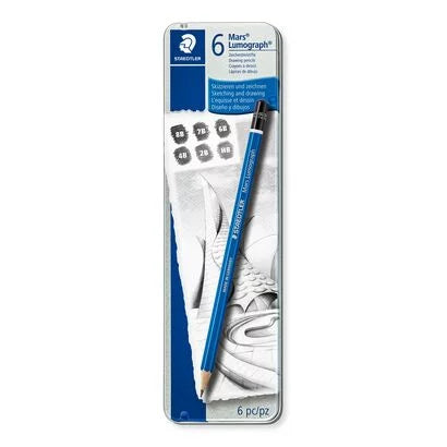 STAEDTLER - Drawing pencil Set of 6 with Metal case | containing 6 drawing pencils in assorted degrees| sketch