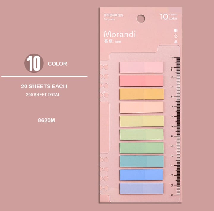 8620M Morandi STICKY NOTE 10 Colors 20 Sheets Each