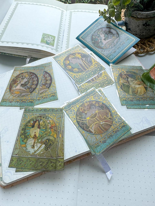 MHD-MXSN003-Vintage Character Transparent Stickers | 5 Designs 2 Each | 10 Stickers Total