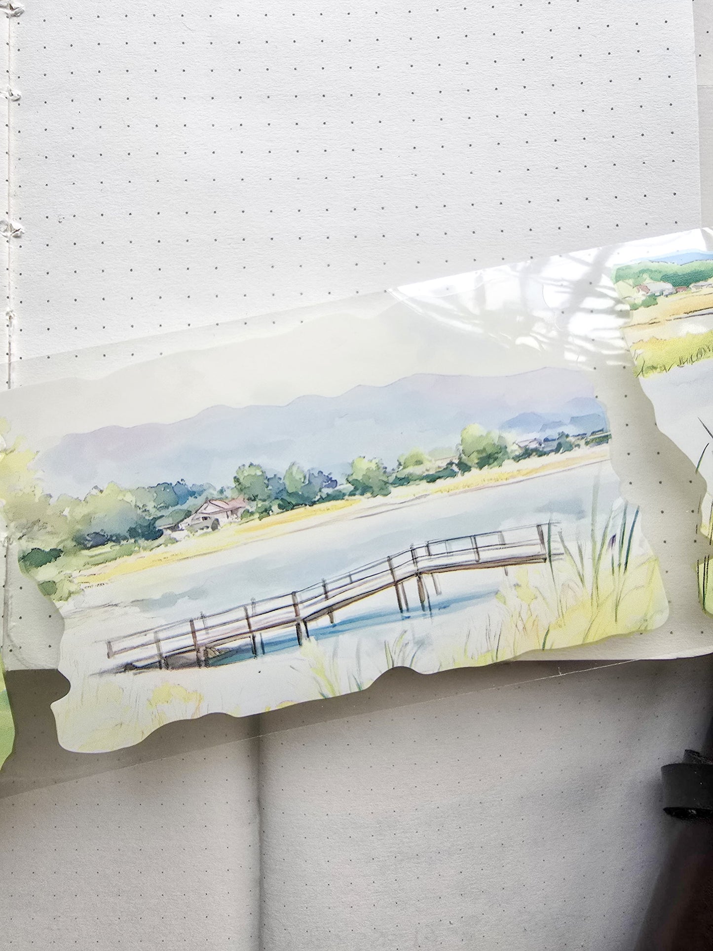 Lyly201-1 Sunset Greek Scenery Precut Sticker Roll