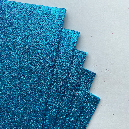 5pcs of glitter foam paper | Sky blue