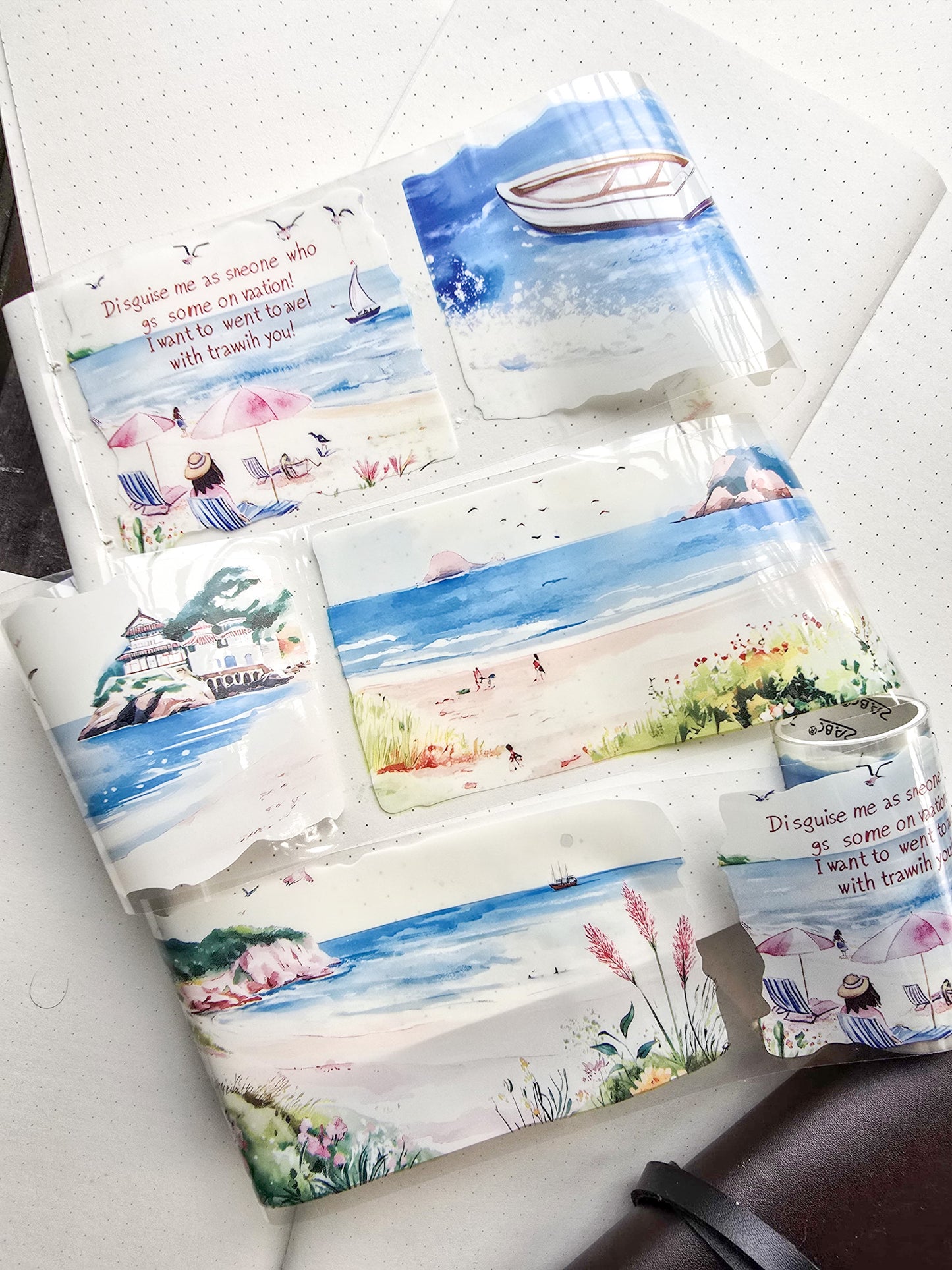 Lyly201-4 Sunset Greek Scenery Precut Sticker Roll