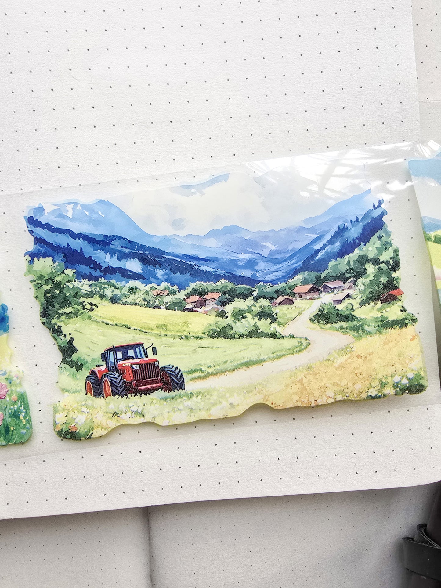 Lyly201-1 Sunset Greek Scenery Precut Sticker Roll
