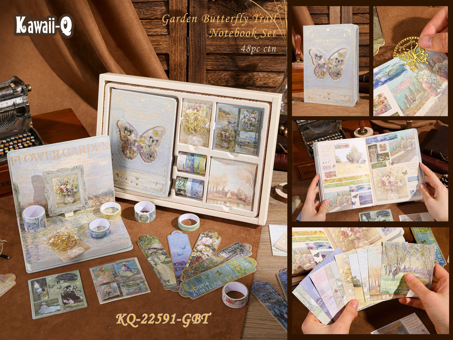 Kq22591GBT -Garden Butterfly Trail Notebook Journal Set | 48 pcs with a Notebook | Premium Quality