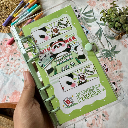 Jgb48801-7171  Green Panda Kawaii Notebook | Handbook 9.5x17.2