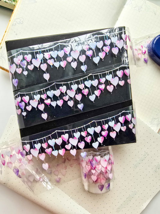 MHD-JDDX005 Transparent Love Sticker Roll Pink