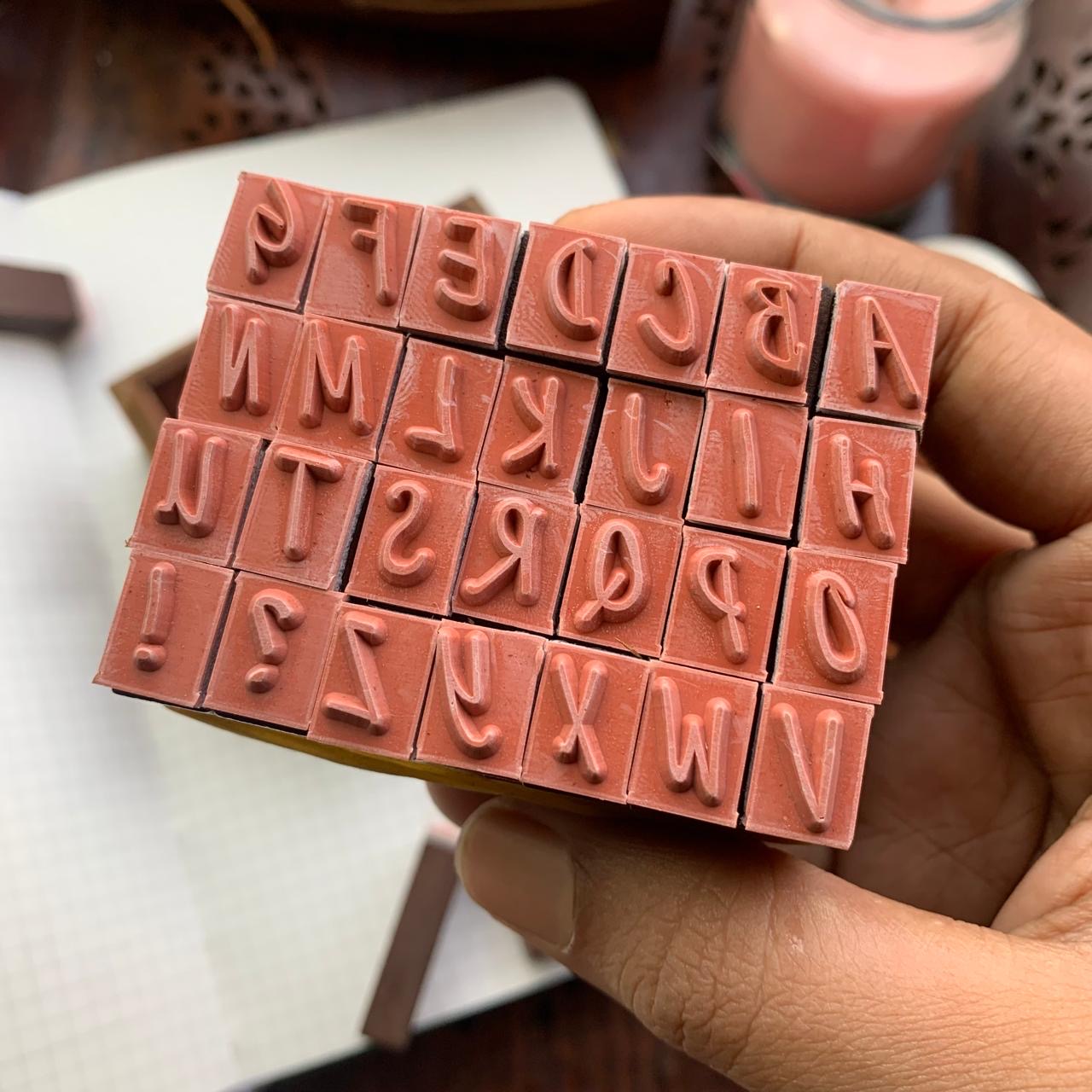 Wooden alphabet stamps Capital letter