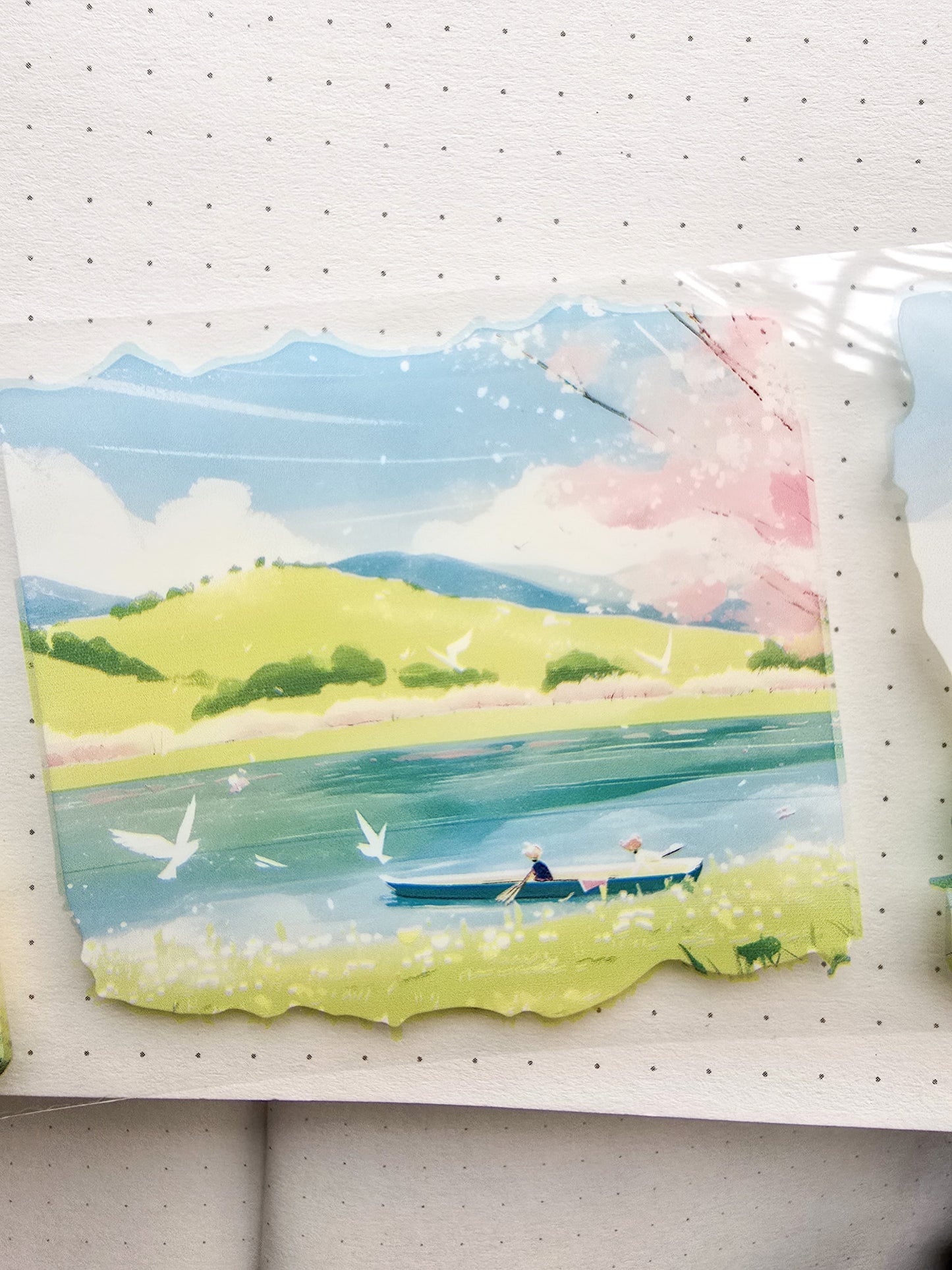 Lyly201-1 Sunset Greek Scenery Precut Sticker Roll