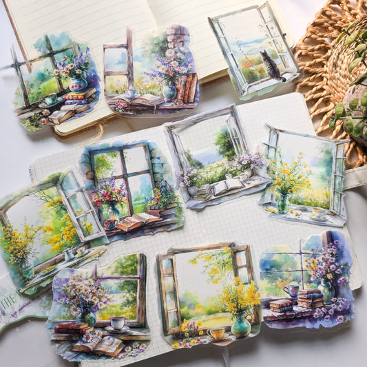 YJQF601 - sticker pack Yaju Qingfeng series creative handbook retro pet handbook material stickers 10 pieces