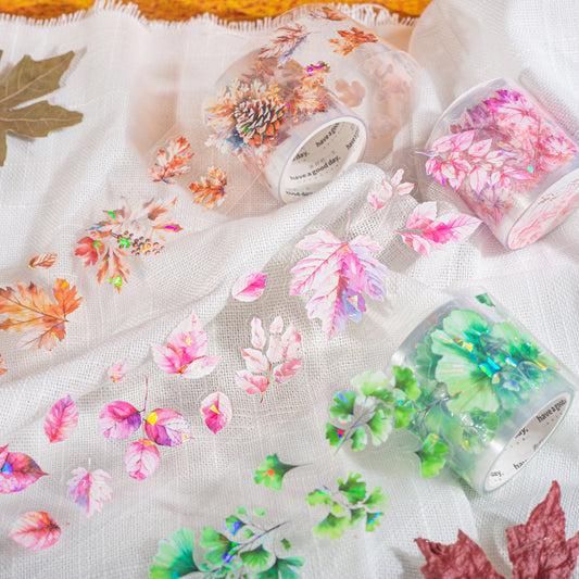MHD-LYCS004-Floral Theme Transparent PET Sticker Roll | 40 mm | 2mtr