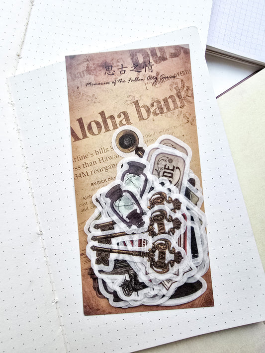 Xxtz08a006 Translucent Deco Sticker Fallen City Series | 20*3 60pcs