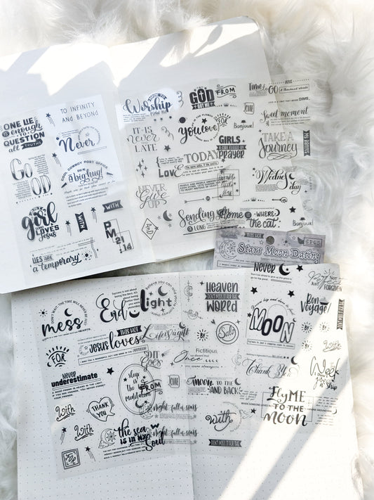 Yrqy404 Stars Moons Pet Sticker | 6 Sheet 100*150mm