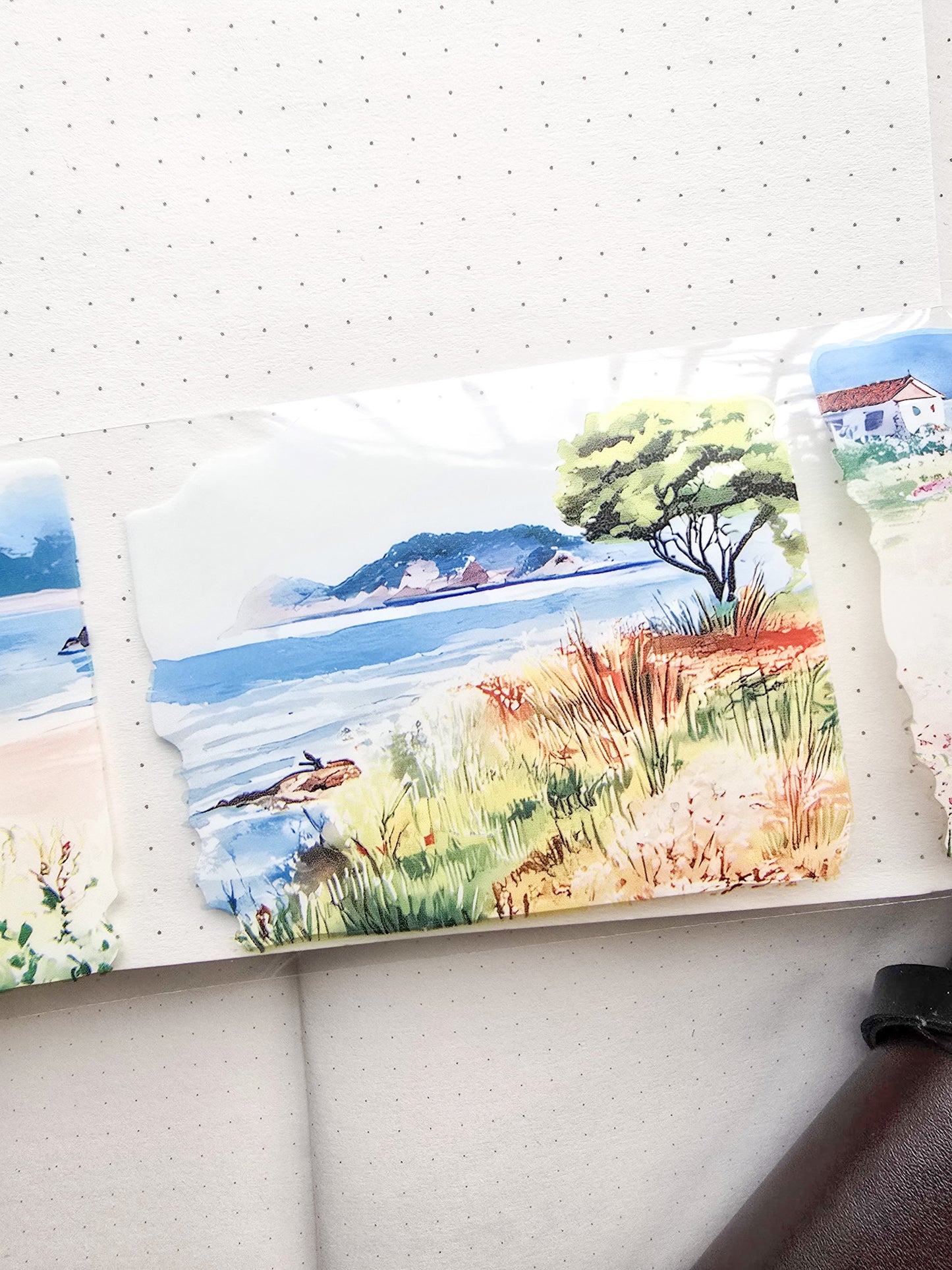 Lyly201-4 Sunset Greek Scenery Precut Sticker Roll